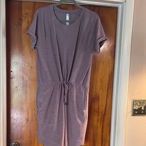 Purple Casual Drawstring Dress